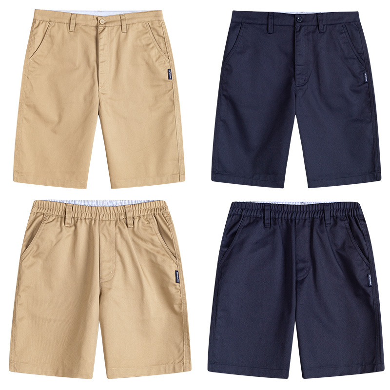 British School Style Uniform Shorts for Boys and Girls, Summer Casual Sports Shorts, Khaki and Navy Blue Five-Point Shorts