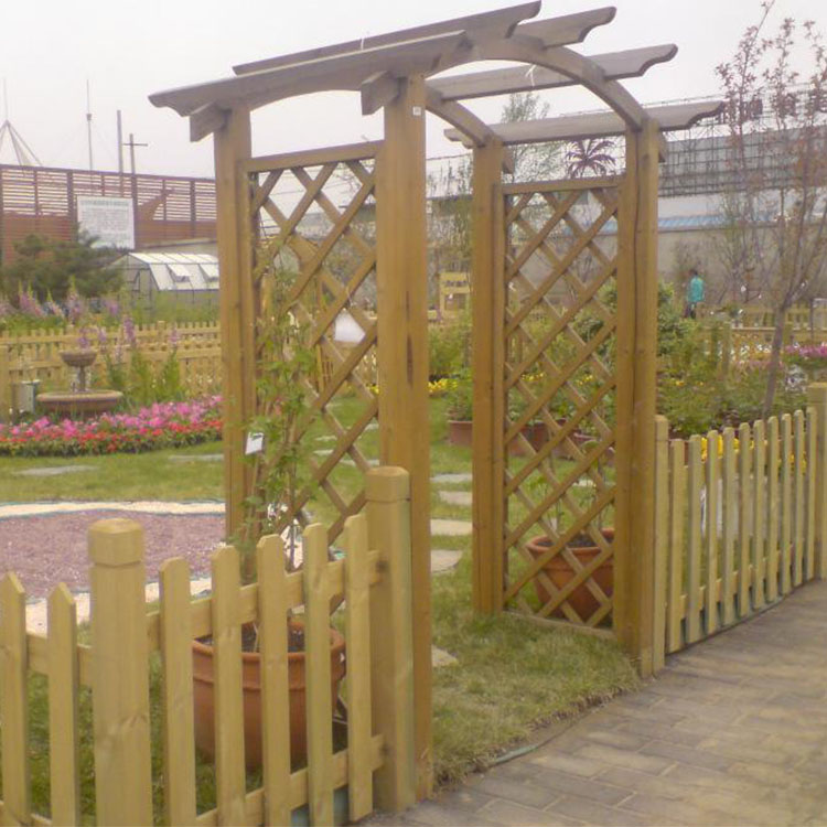 Fence fence Anti-corrosion wood fence Portal fence carbonized anti-corrosion wood fence Flower pot garden Outdoor fence