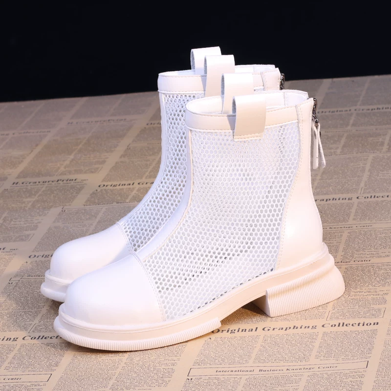 Martens, breathable universal thin mesh low boots, genuine leather