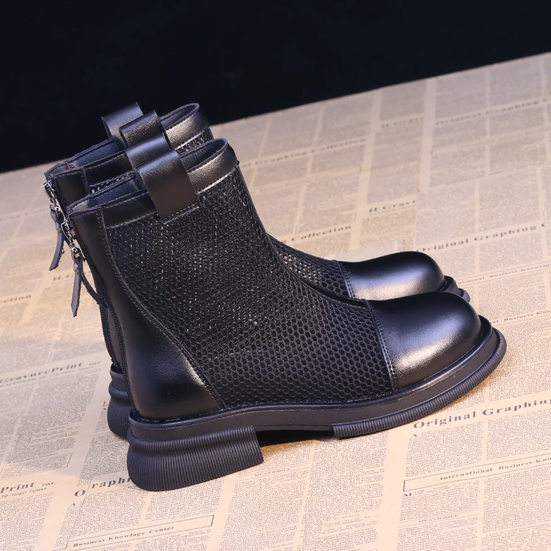 Martens, breathable universal thin mesh low boots, genuine leather