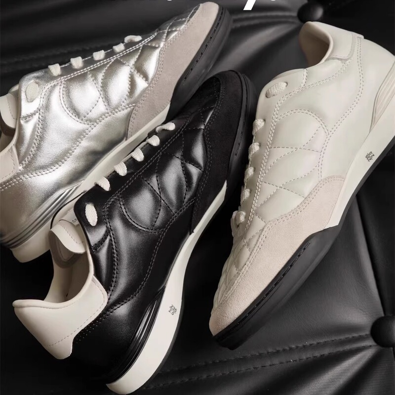 [in Stock on the Same Day] Chanel-Style Training Shoes, Sneakers 25S Quilted Women's Shoes, Oil Wax Leather, Flat Tennis Shoes