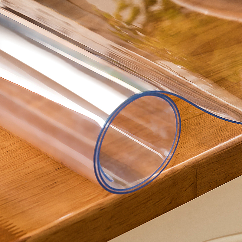 Tasteless pvc dormitory tablecloth waterproof oil-proof wash-free transparent crystal version tea table mat plastic dining table mat anti-scalding thick