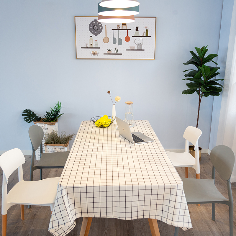 Grid tableBroud Nordic Light Luxury Table Mat Tea Table Cloth Cotton Max Simple Rectangular Household Table Cloth