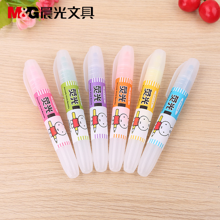 正品晨光彩色荧光笔标记笔学生用糖果色记号笔彩色笔粗划学生办公