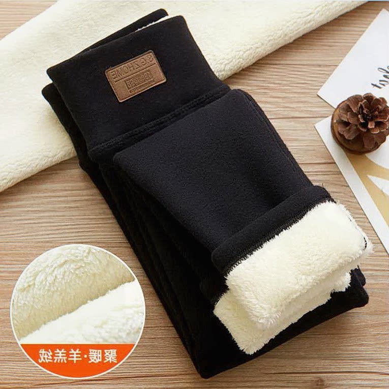 Winter Thickened Underpants Plus Suede Pants Warm Girl BIG BOY CASHMERE STRETCH PANTS OUTSIDE WEARING TUSH COTTON PANTS-TAOBAO