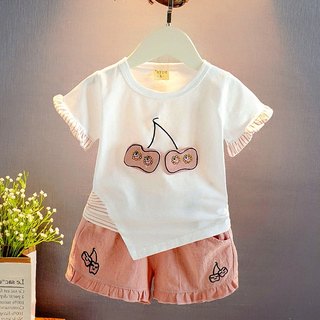 潮童装女装小女孩洋气衣服中童夏装2024新款时髦套小童短袖两件套