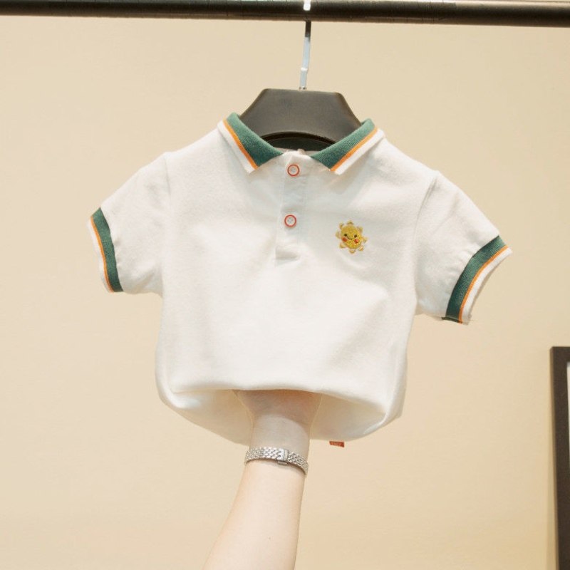 Spring and summer children t-shirt boy polo shirt short sleeves small children white body shirt to new summer dress for boys and girls