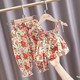 Summer suit 2022 new children's polka dot net red girls all-match baby girl summer suspenders short-sleeved two-piece suit