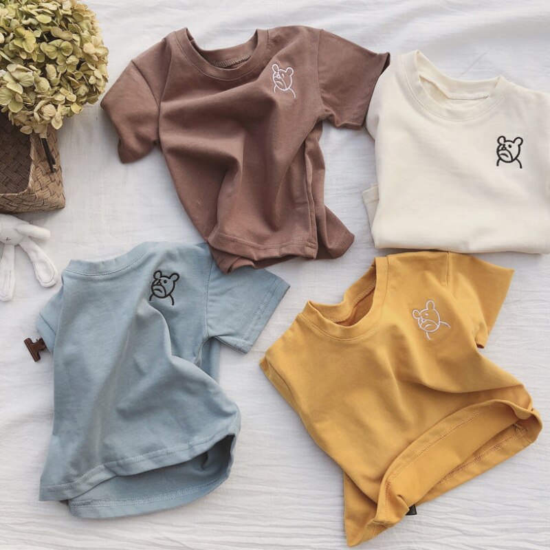 2022 Summer new children Men's and women's pure cotton 100 lap upsets Short sleeves T-shirt Clothing Embroidered Half Sleeves