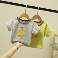 Унисекс летняя футболка с коротким рукавом, одежда для верхней части тела для девочек, детская одежда, из хлопка