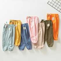  Female baby mosquito-proof pants Summer thin small and medium-sized large pp pants pants boys butt pants baby children pants spring and Autumn