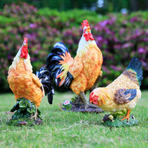 Animal simulation fake animal rooster and hen ornaments garden courtyard sculpture decoration outdoor model supermarket furnishings