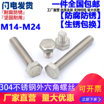 M14M16M20M24 304 Stainless Steel Hexagon Bolt External Hexagon Screw * 35 60 65-70-200