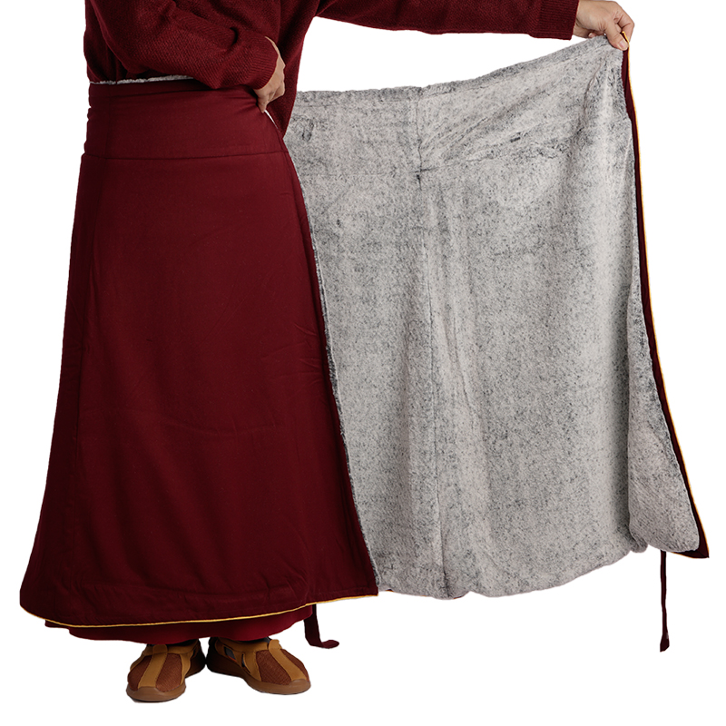 Lama clothing monk skirt winter Tibetan monk Buddhist monk clothing inner skirt thickened warm plus velvet lama monk uniform monk ring skirt