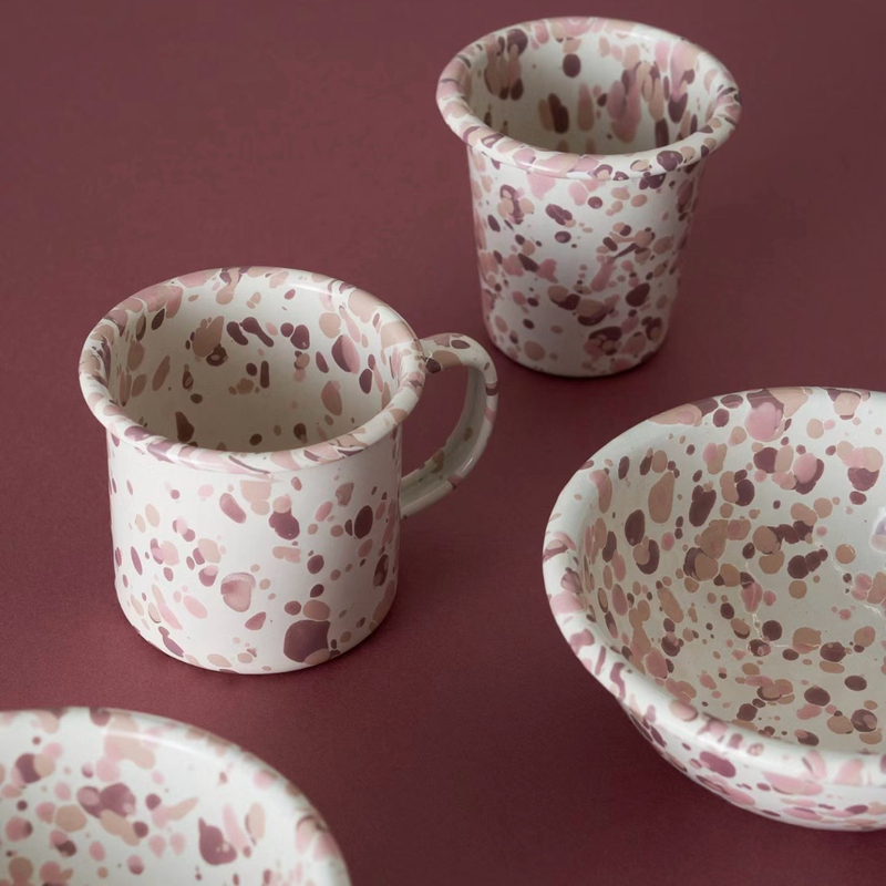 La Sailer's New Product Crow Canyon Desert Rose Enamel Tableware Cereal Yogurt Bowl Mug Cup