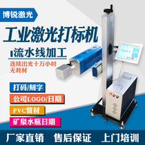 Line flight carbon dioxide laser marking machine cable PVC pipe packaging bag date laser coding machine