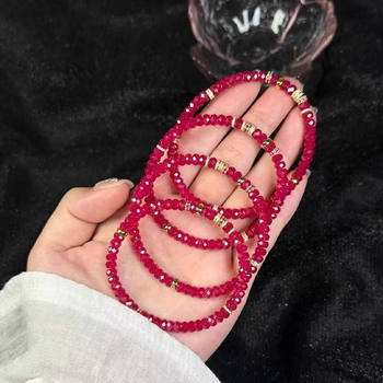 Medieval ruby abacus bead bracelet, dove blood red faceted sparkling high-grade gemstone colorful treasure bracelet, light luxury and versatile for women