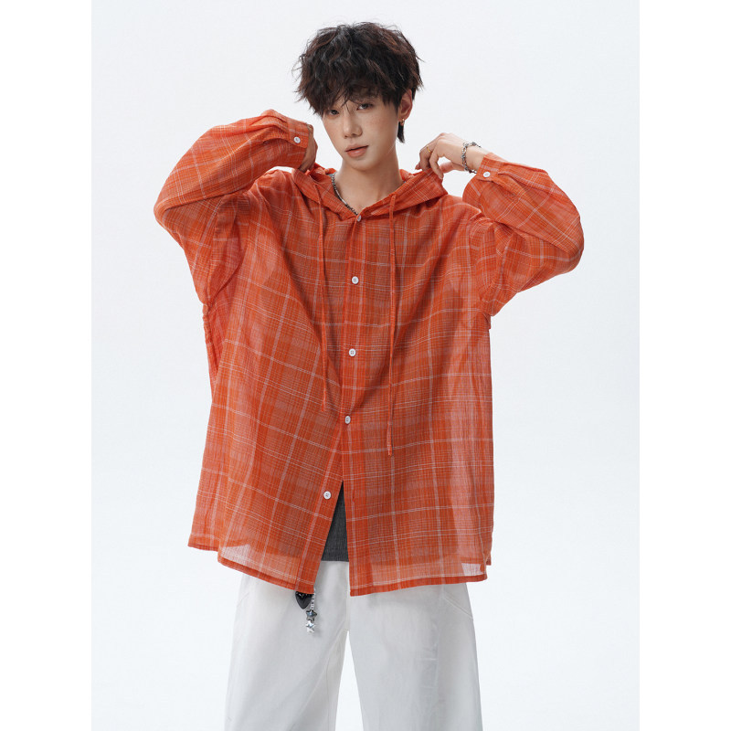 Outlet Brand Pure Cotton Hooded Long-Sleeve Shirt Sun Protection Clothing Unisex Style Summer Large Size Loose Thin Jacket