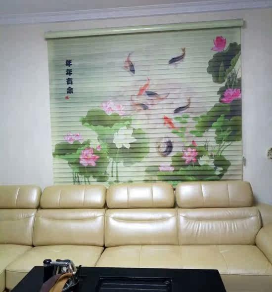 Шторы рулонные 3d打印香格里拉帘卷窗帘双层遮阳卧室客厅儿童公主房阳台定制图案