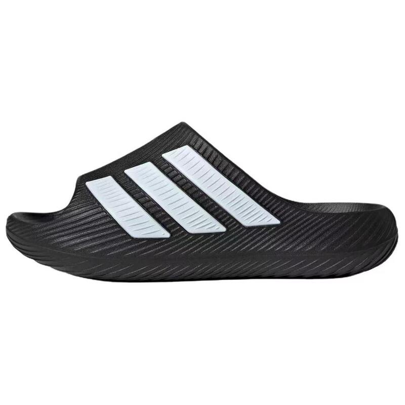 Adidas Purechill Comfortable Slip-On Slippers, Unisex, Black and White, Kh6414