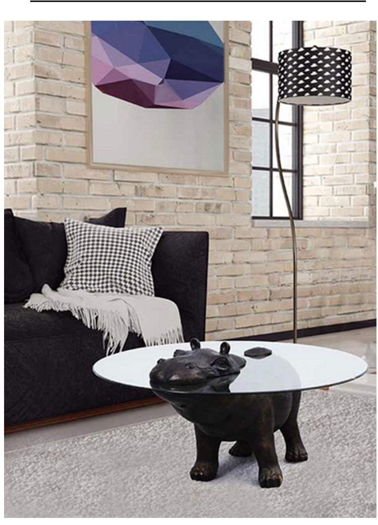Modern Nordic Tea Several Hippocampus Glass Coffee Table Animals Transparent Acrylic Table Several Furniture Resins