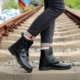 Giày cao cổ nam mùa thu đông phiên bản Hàn Quốc của xu hướng Giày cao cổ Martin boots nam cao cổ thanh niên quân đội ống giữa cộng với giày da cashmere giày cao cổ nam - Swiss Army Knife