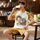 Summer mens đồ ngủ mens trẻ ngắn tay đường bông ruồi phim hoạt hình tên trộm biển Wang Han phiên bản của bộ sinh viên nhà quần áo.