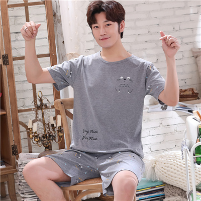 Summer mens đồ ngủ mens trẻ ngắn tay đường bông ruồi phim hoạt hình tên trộm biển Wang Han phiên bản của bộ sinh viên nhà quần áo.