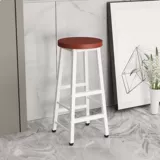 Барной стул высокий стул высокий стул проста современный сталь и деревянная конструкция молочно -чайное магазин ресторан балкон балкон -барный стул стул