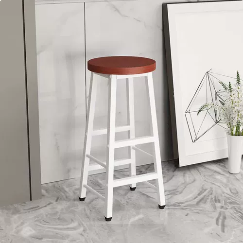 Барной стул высокий стул высокий стул проста современный сталь и деревянная конструкция молочно -чайное магазин ресторан балкон балкон -барный стул стул