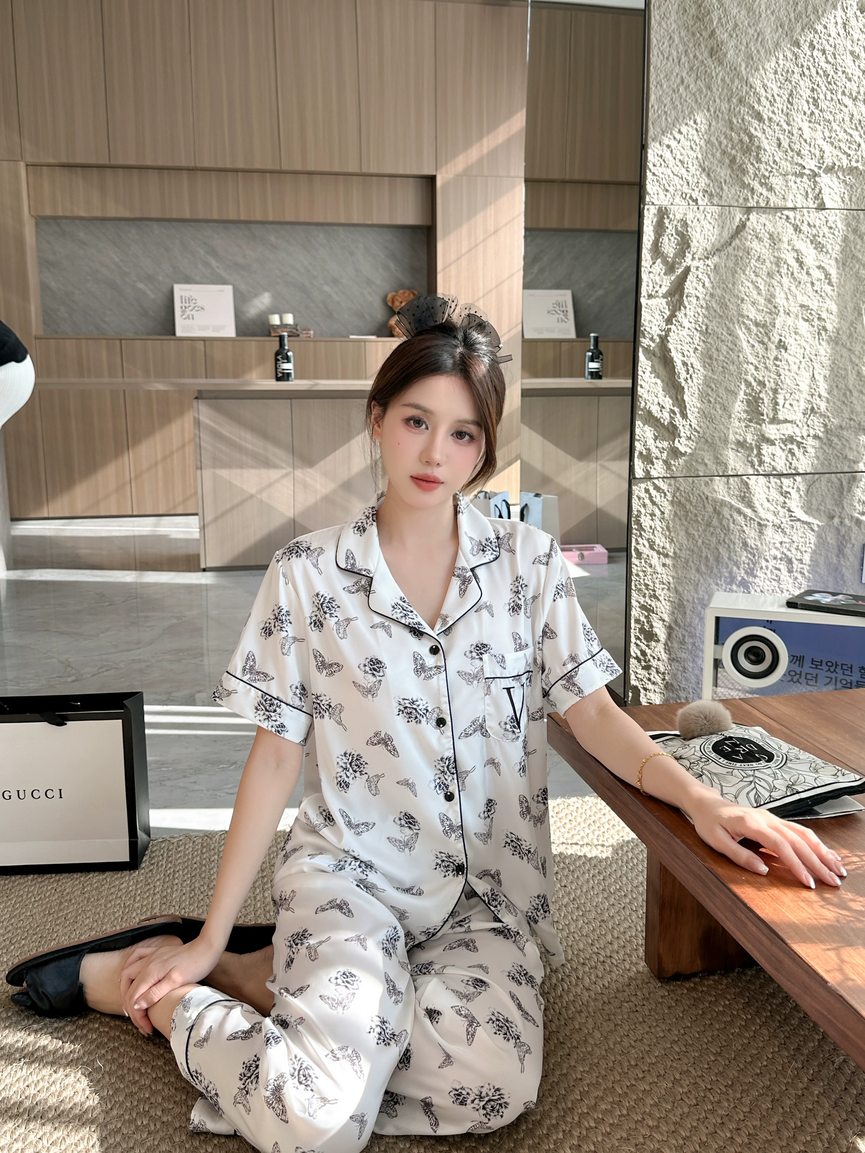 Пижама Victoria Lang Pijama, брюки, комплект, с коротким рукавом