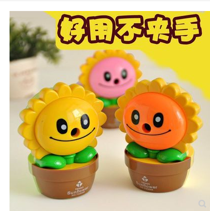 Sunflower roll - and - pen - shaker Automatic pencil cutter Cartoon student pen - cutter Plant War Zombies