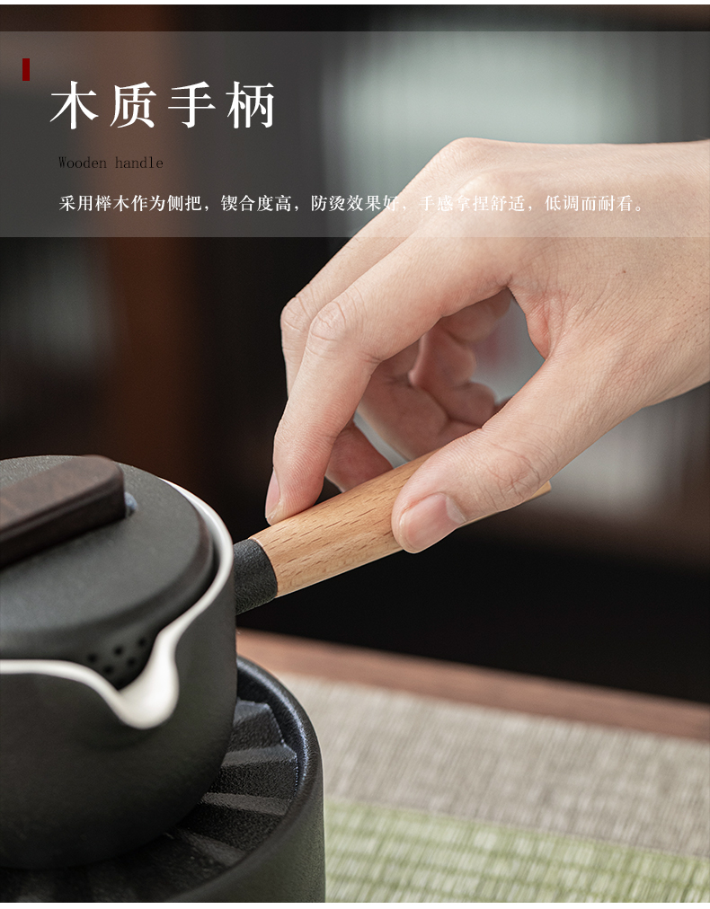 Porcelain heng tong coarse pottery side boil heat preservation tea stove ceramic small tea based alcohol lamp heating furnace scented tea home