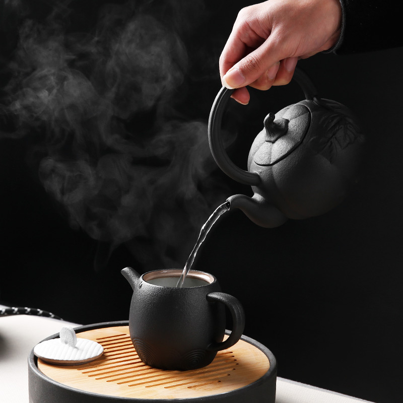 Volcano electrical TaoLu ceramic boiling tea ware black tea kettle side put the teapot boiling water pot of Japanese kung fu home