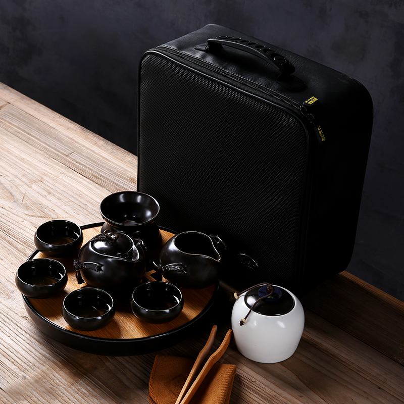 Porcelain heng tong portable travel kung fu tea set crack cup a pot of 24:27 and cup dried tea plate of car travel