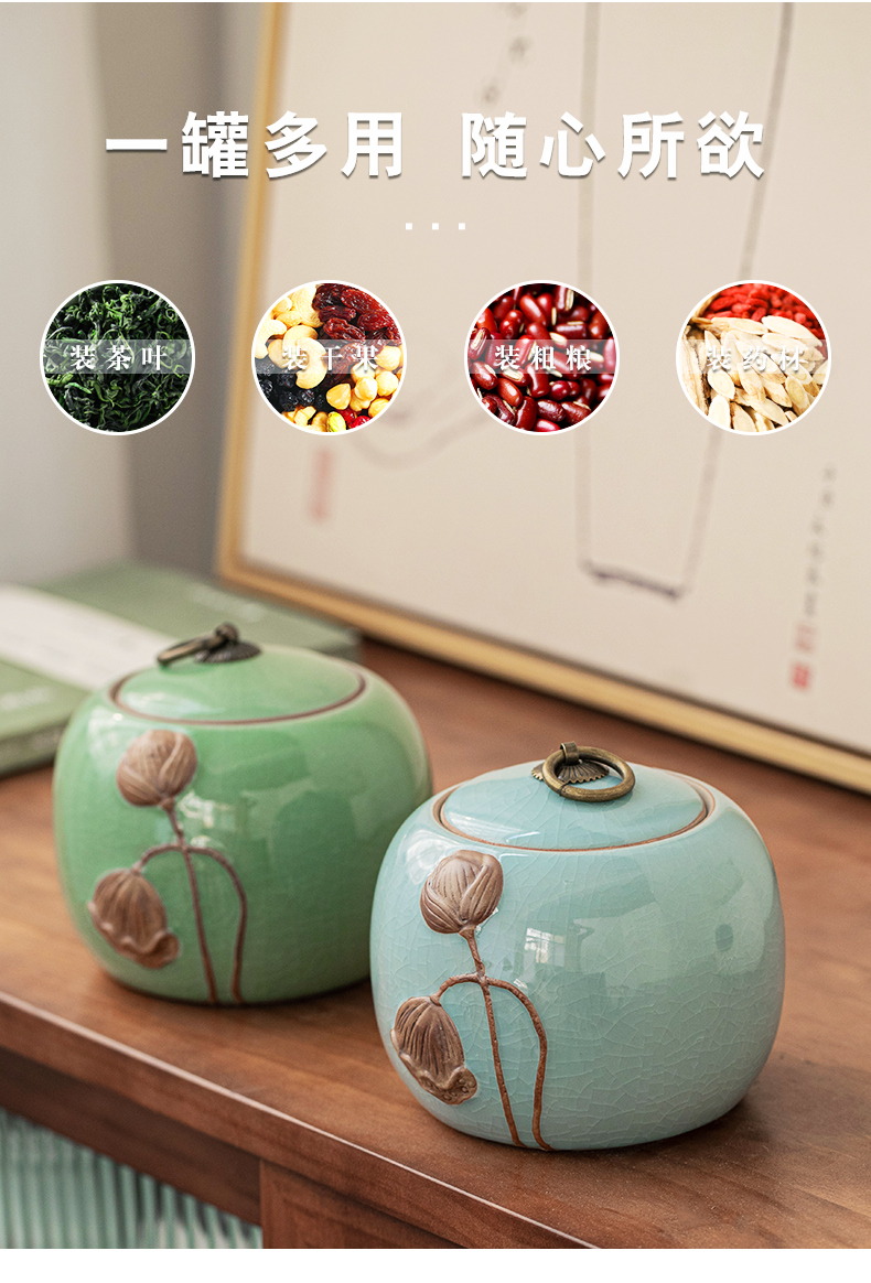 Constant cousin up porcelain ceramic tea pot of pu 'er tea, green tea sealed tank storage tank size box, tea POTS