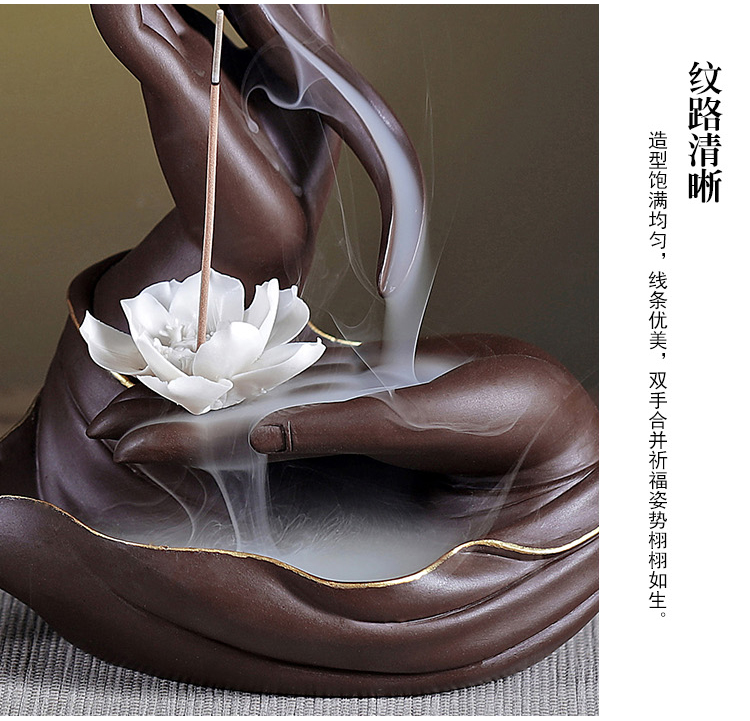 Porcelain heng tong backflow censer household creative violet arenaceous aroma stove furnishing articles indoor aloes zen lucky tan xiang xiang