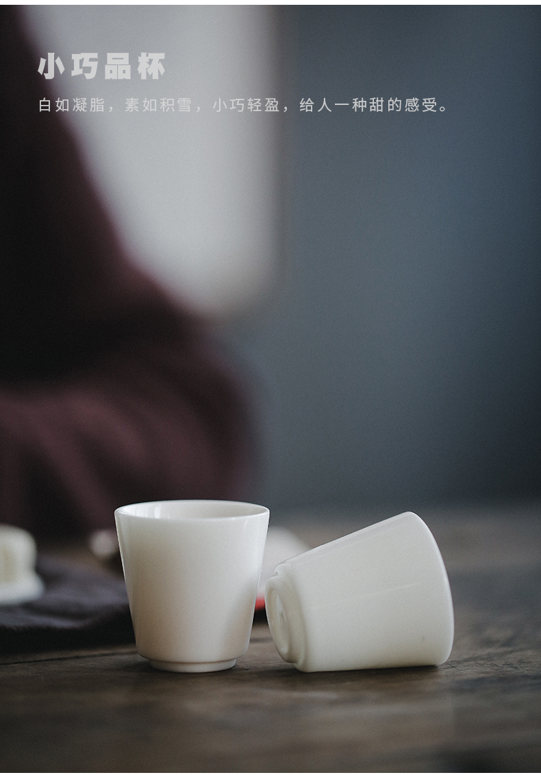 Dehua white porcelain travel small kung fu tea set a pot of four cups of portable crack cup teapot teacup is suing tourism