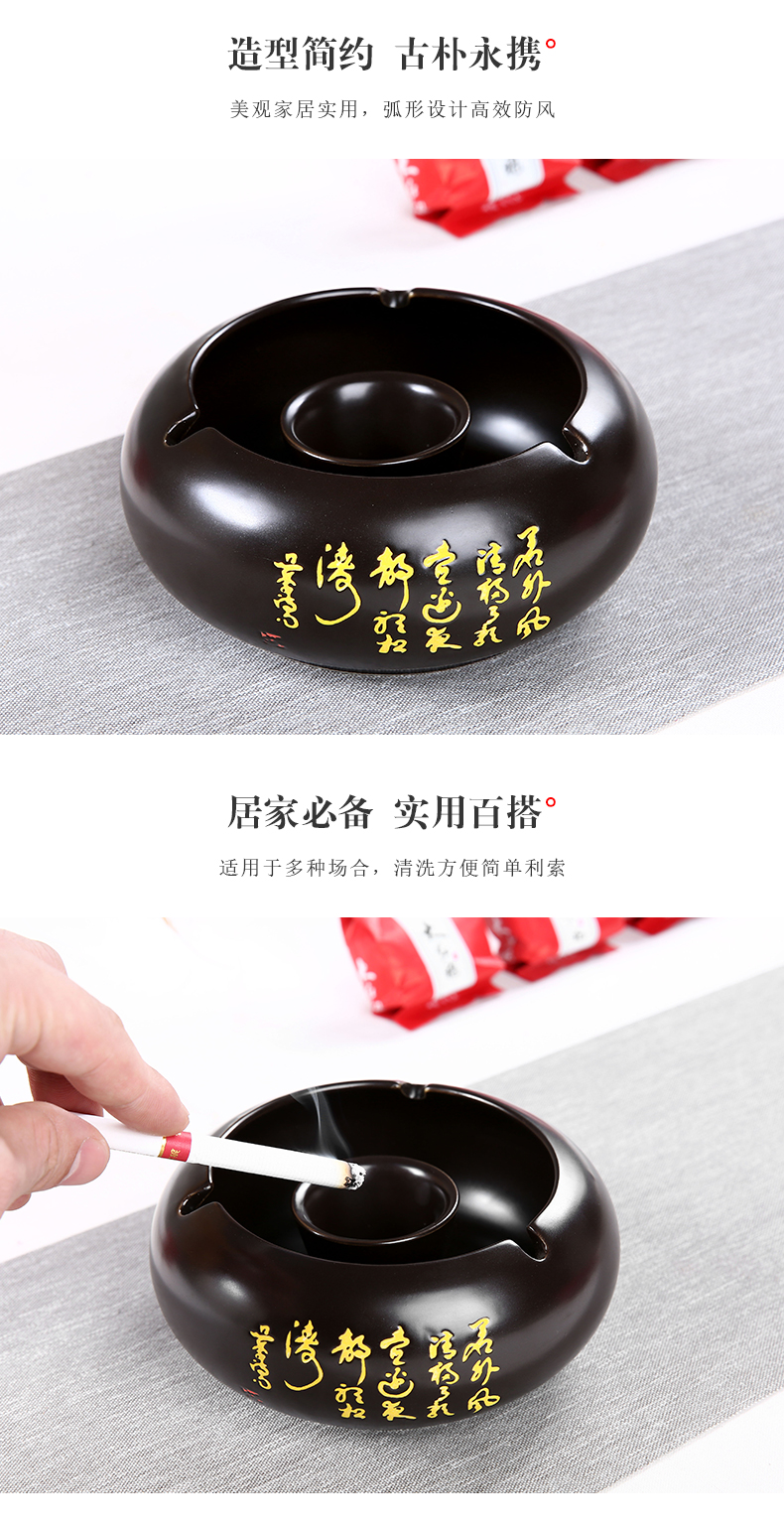 Porcelain heng tong ceramic ashtray creative move tang fly ash large home sitting room office tide ashtrays