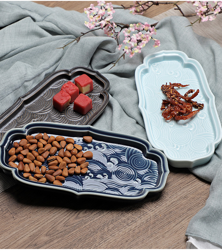 The creative move of household porcelain heng tong ceramic plate sitting room tea table of fruit snack dried fruit snacks basin type