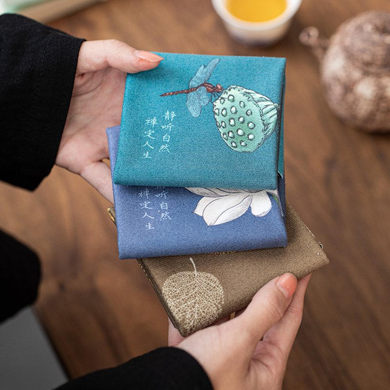 Porcelain bibulous tea towels rectangular cotton thickening constant hall tea tea cloth kung fu tea set zero matchs tea cloth towels
