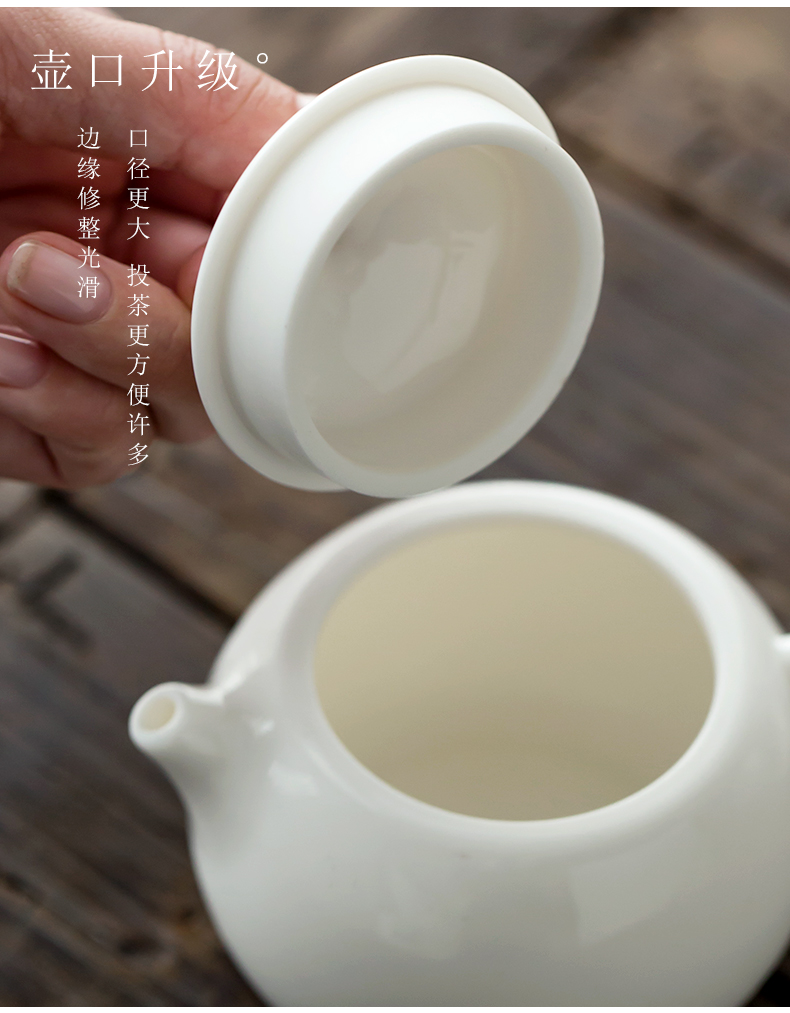 Dehua white porcelain porcelain constant hall xi shi ceramic teapot single pot of household kung fu tea set jade porcelain filtering teapot