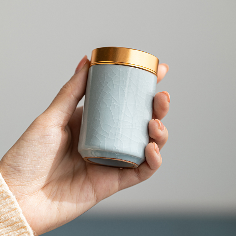 Constant cousin up porcelain tea pot small portable mini high - grade gift boxes sealed as cans household storage tank tea boxes