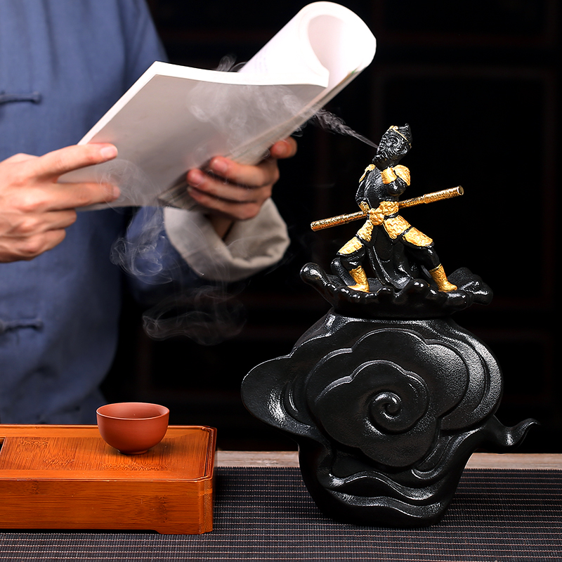 Porcelain heng tong household act the role ofing is tasted furnishing articles individuality creative sun wukong was humidifier indoor home office desktop decoration
