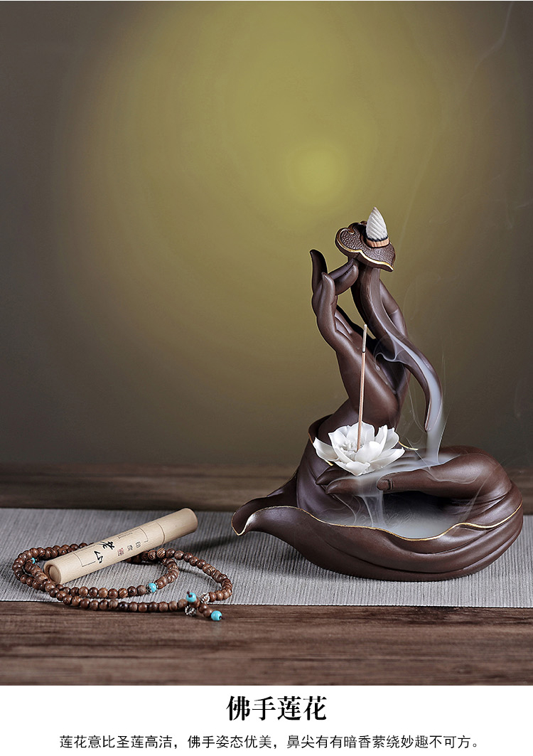 Porcelain heng tong backflow censer household creative violet arenaceous aroma stove furnishing articles indoor aloes zen lucky tan xiang xiang