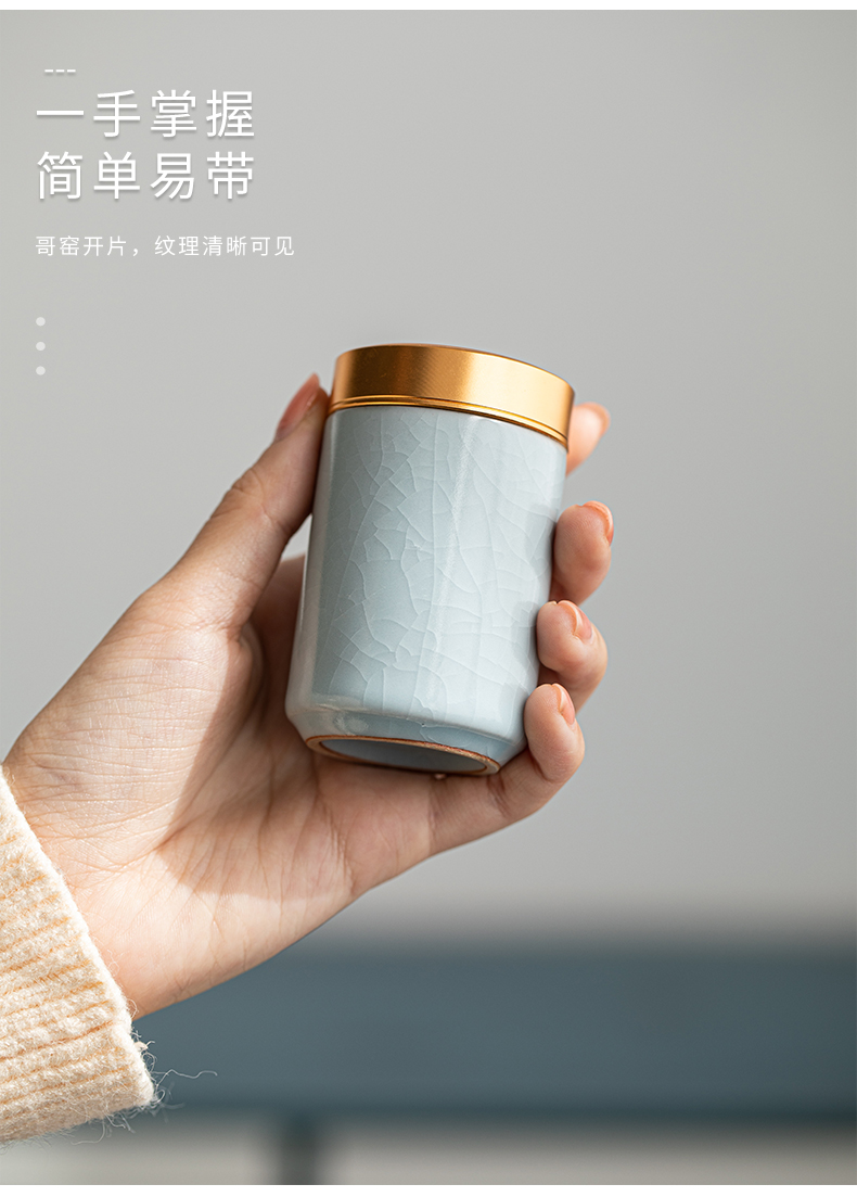 Constant cousin up porcelain tea pot small portable mini high - grade gift boxes sealed as cans household storage tank tea boxes