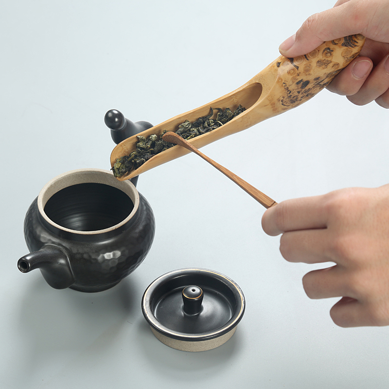 Porcelain heng tong bamboo tea ChaBo ChaZhen ChaGa four - piece tea holder wake tea tea tea kungfu tea accessories