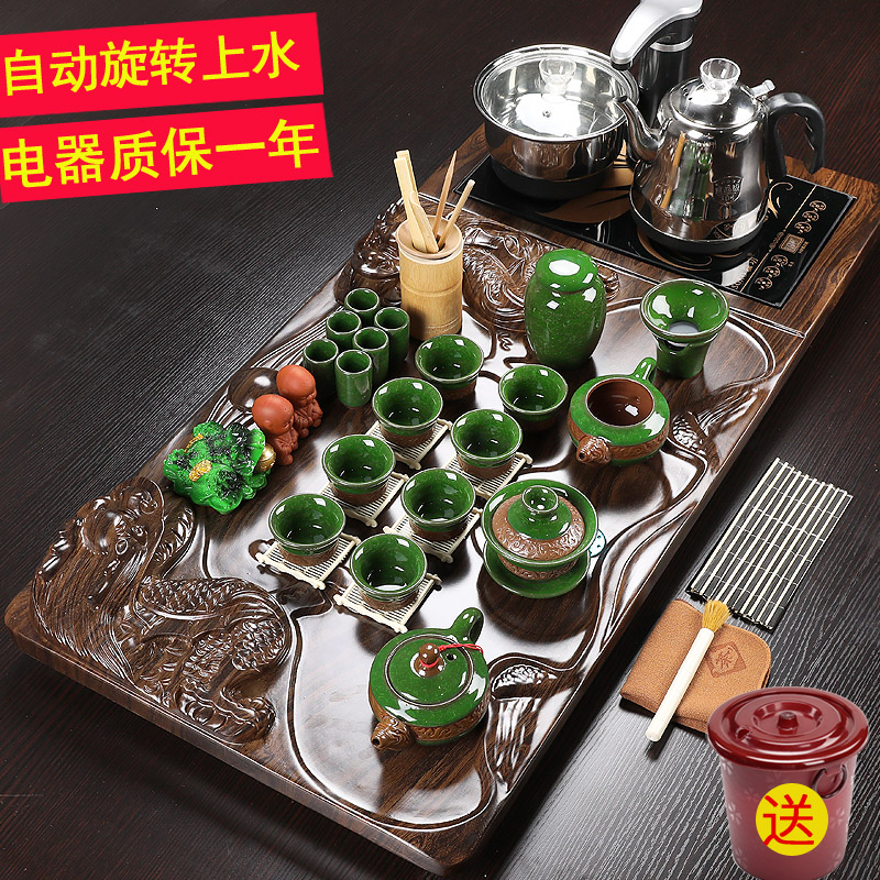 Porcelain heng tong sheung shui tea sets tea tray automatically purple sand pottery and Porcelain of a complete set of kung fu tea tea family contracted