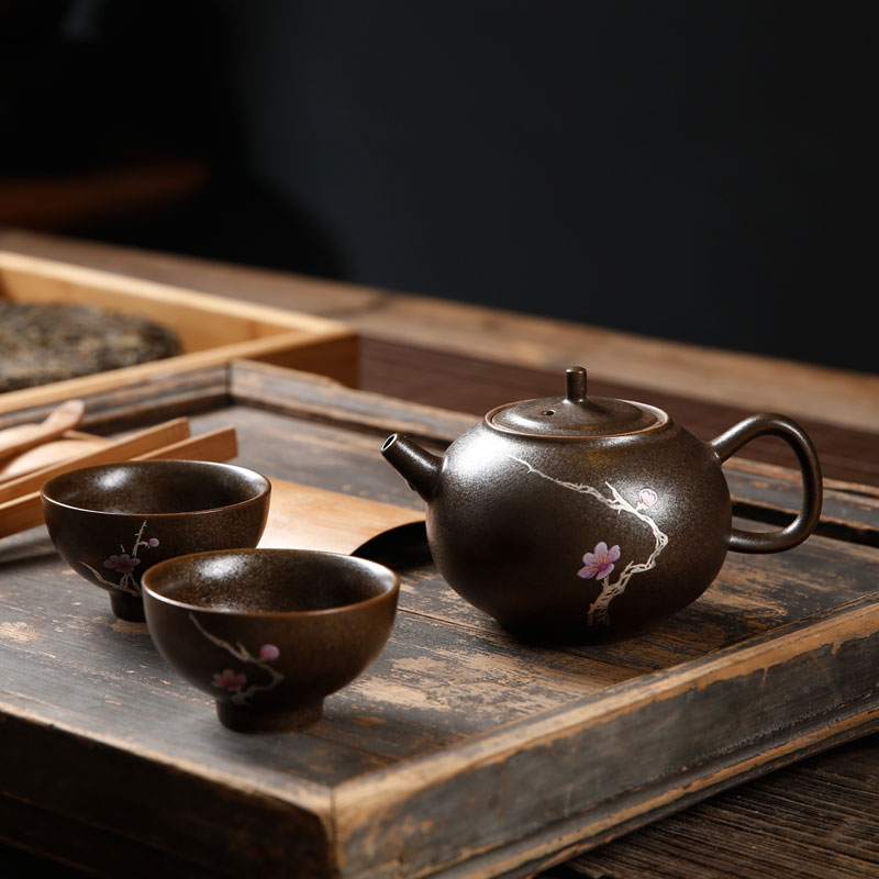 Porcelain constant hall to crack a pot of two cups of portable travel ceramic kung fu tea set tea cups household use under the teapot
