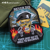 Embroidery Velcro Veteran never die just withered Old soldiers never die armband
